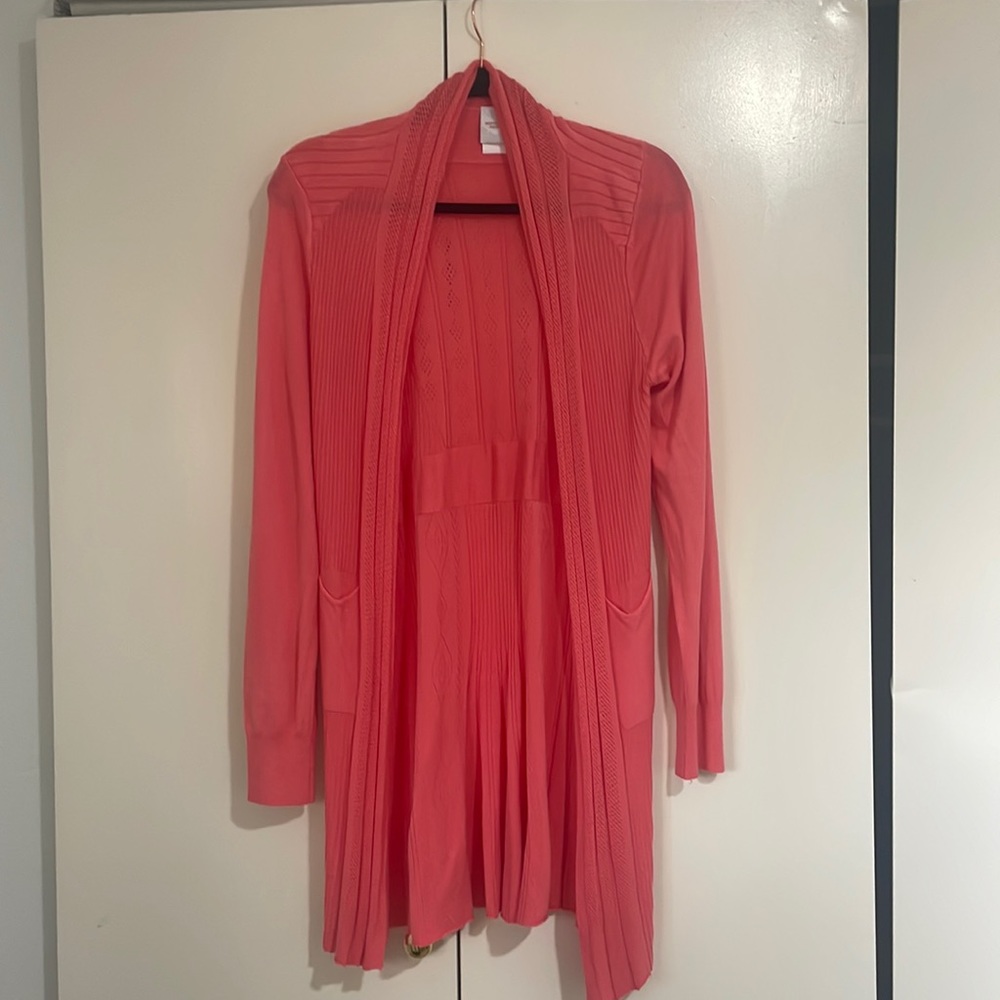 Beautiful, long, pink cardigan NWOT